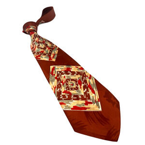 Vintage 1940s Tie Men's Neck Ties Swing Neckties 1930s BROWN Wide Rayon 54X3.8"